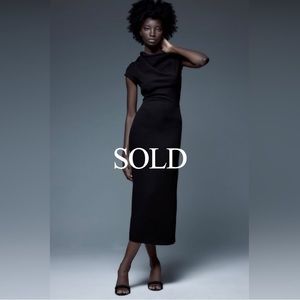 ZARA DRAPED SHEATH DRESS | Size: Medium | Run Sm